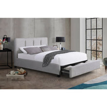 Aitana Textured California King Platform Bed with Storage Drawer in Gray