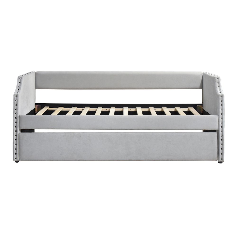 Shiloh Textured Daybed with Trundle in Light Gray
