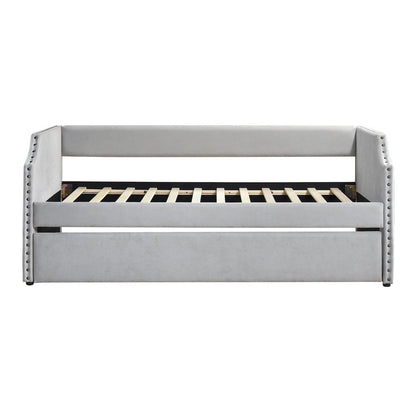 Shiloh Textured Daybed with Trundle in Light Gray