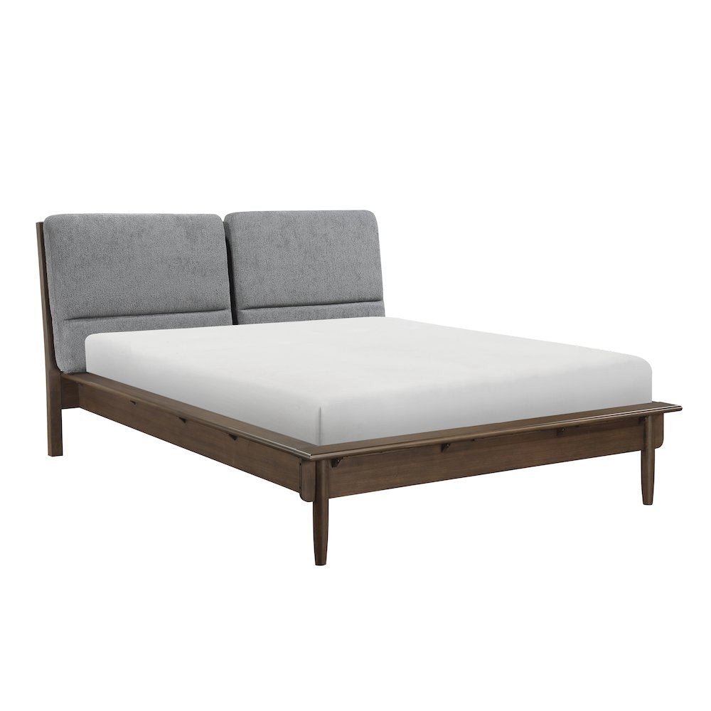 Astrid Asian Hardwood Eastern King Platform Bed in Walnut