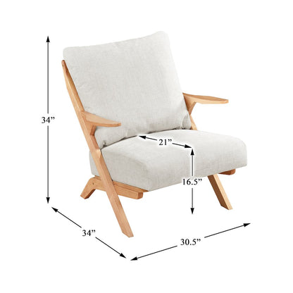 Lennox Chenille Accent Chair in Beige
