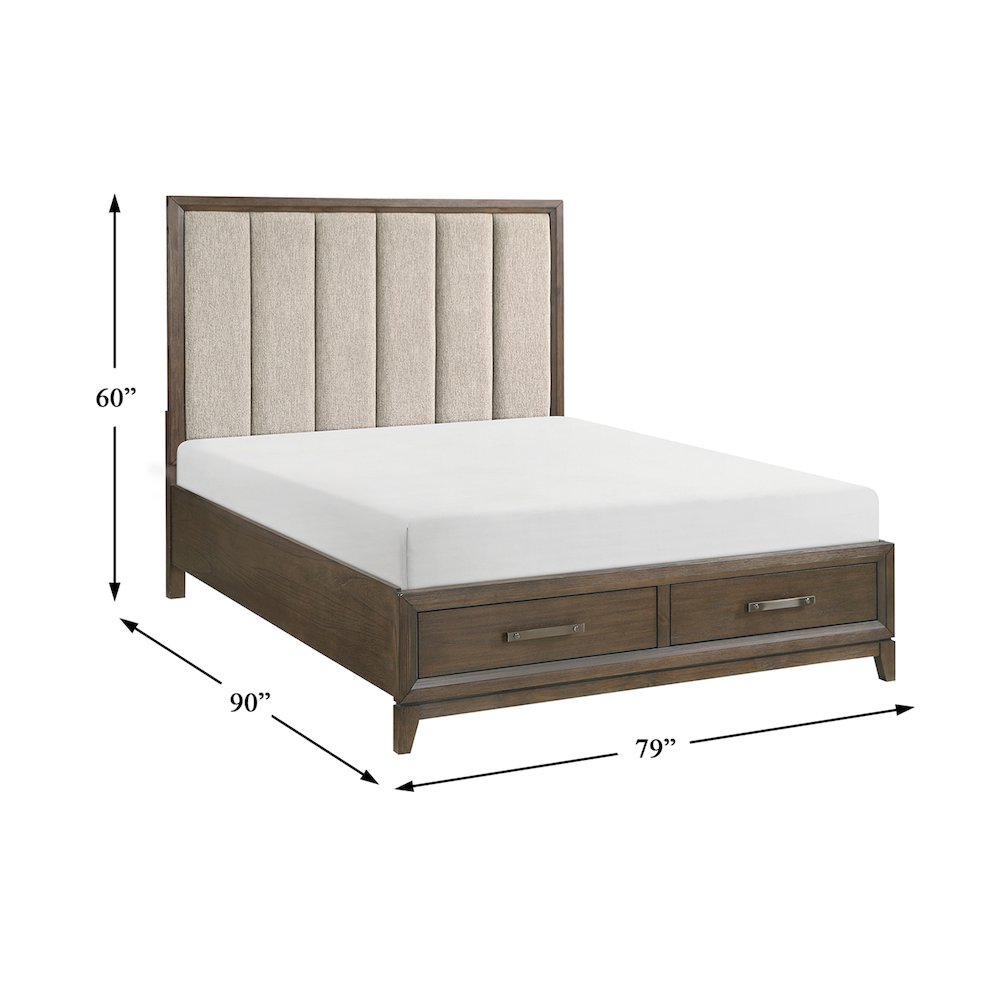 Aris Asian Hardwood California King Platform Bed in Dark Walnut