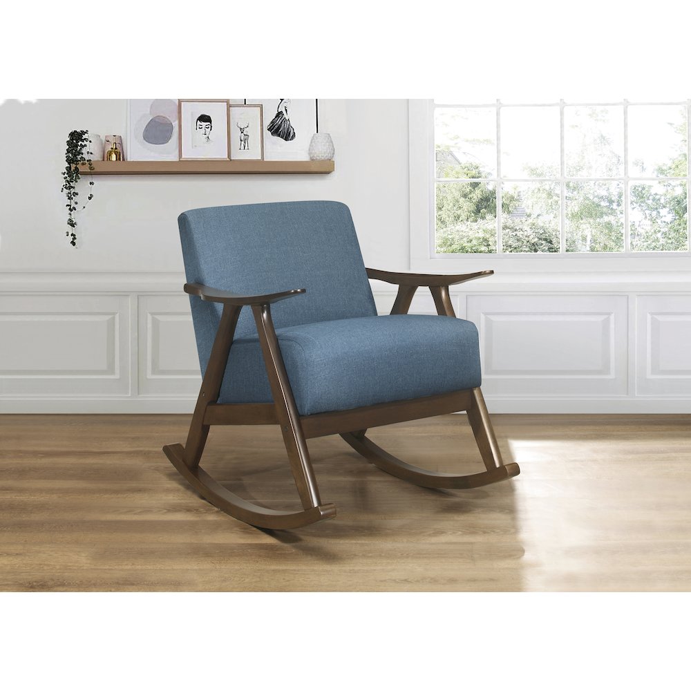 Waithe Textured Rocking Chair in Blue