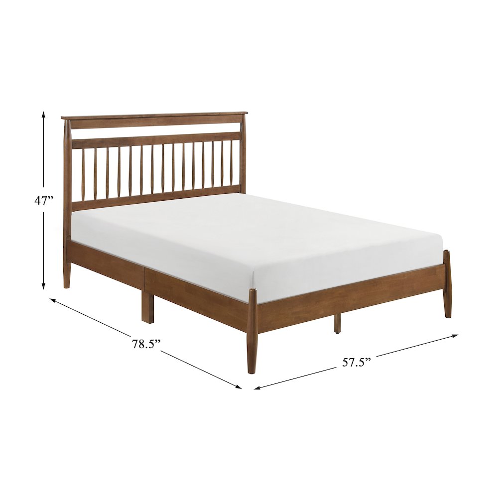 Arlo Asian Hardwood Full Platform Bed in Chestnut