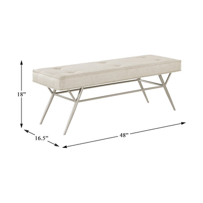 Warren Textured Bench in Beige