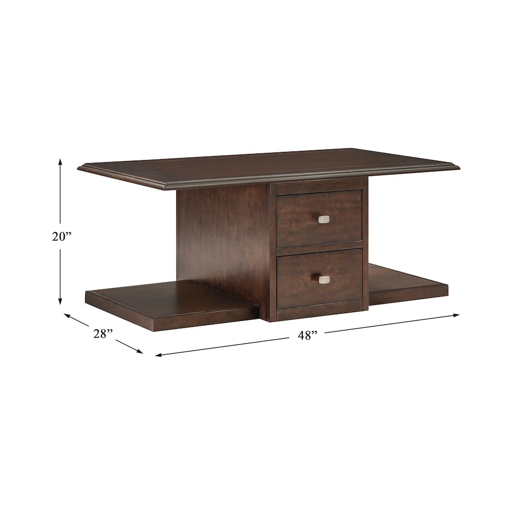 Claremore Asian Hardwood Cocktail Table in Brown
