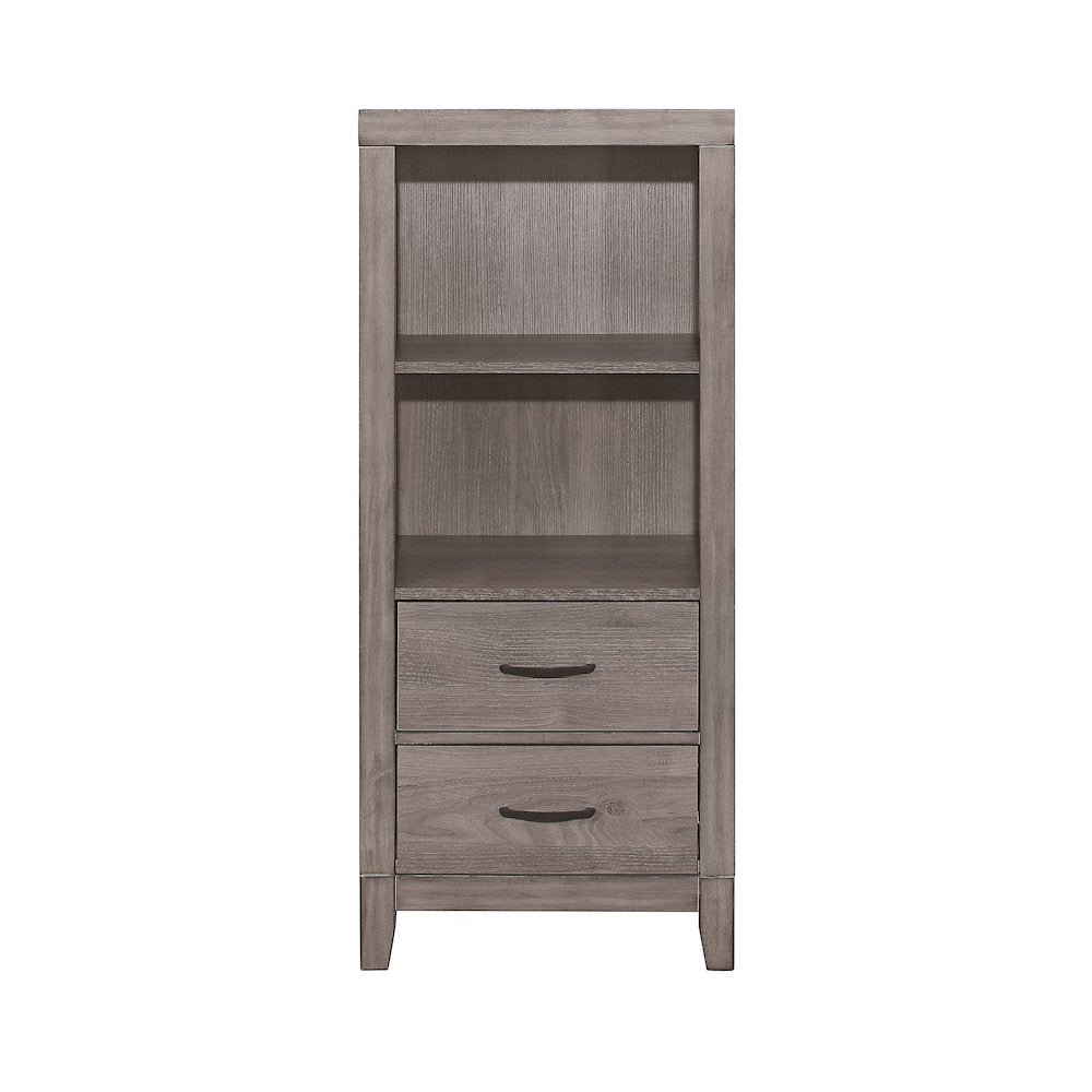 Woodrow Asian Hardwood Pier/Tower Nightstand in Gray