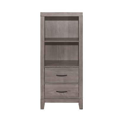Woodrow Asian Hardwood Pier/Tower Nightstand in Gray