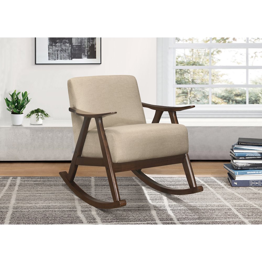 Waithe Textured Rocking Chair in Light Brown