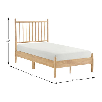 Brickell Rubberwood Twin Platform Bed in Natural