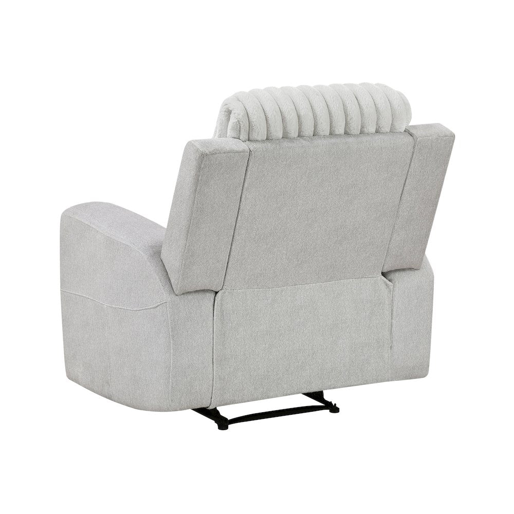 Benton Corduroy Reclining Chair in Light Gray