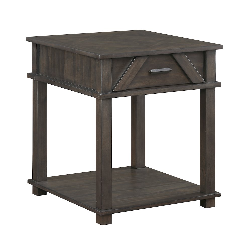 Lakeside Rubberwood End Table in Brown