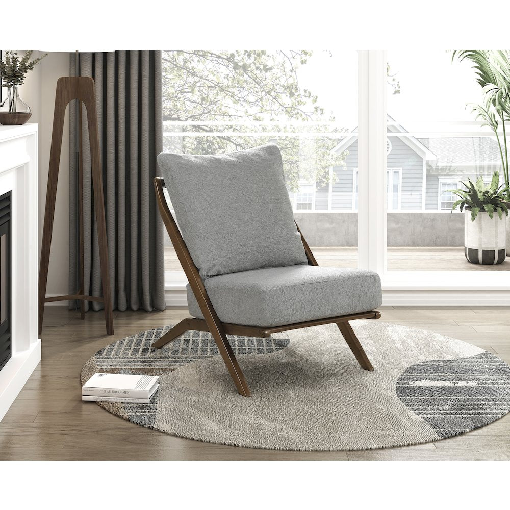 Audrey Chenille Accent Chair in Gray