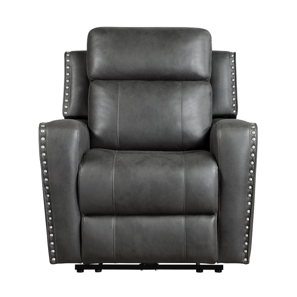 Kellen Microfiber Power Reclining Chair in Smoky Gray