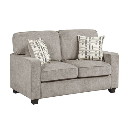 Frances Chenille Love Seat in Taupe