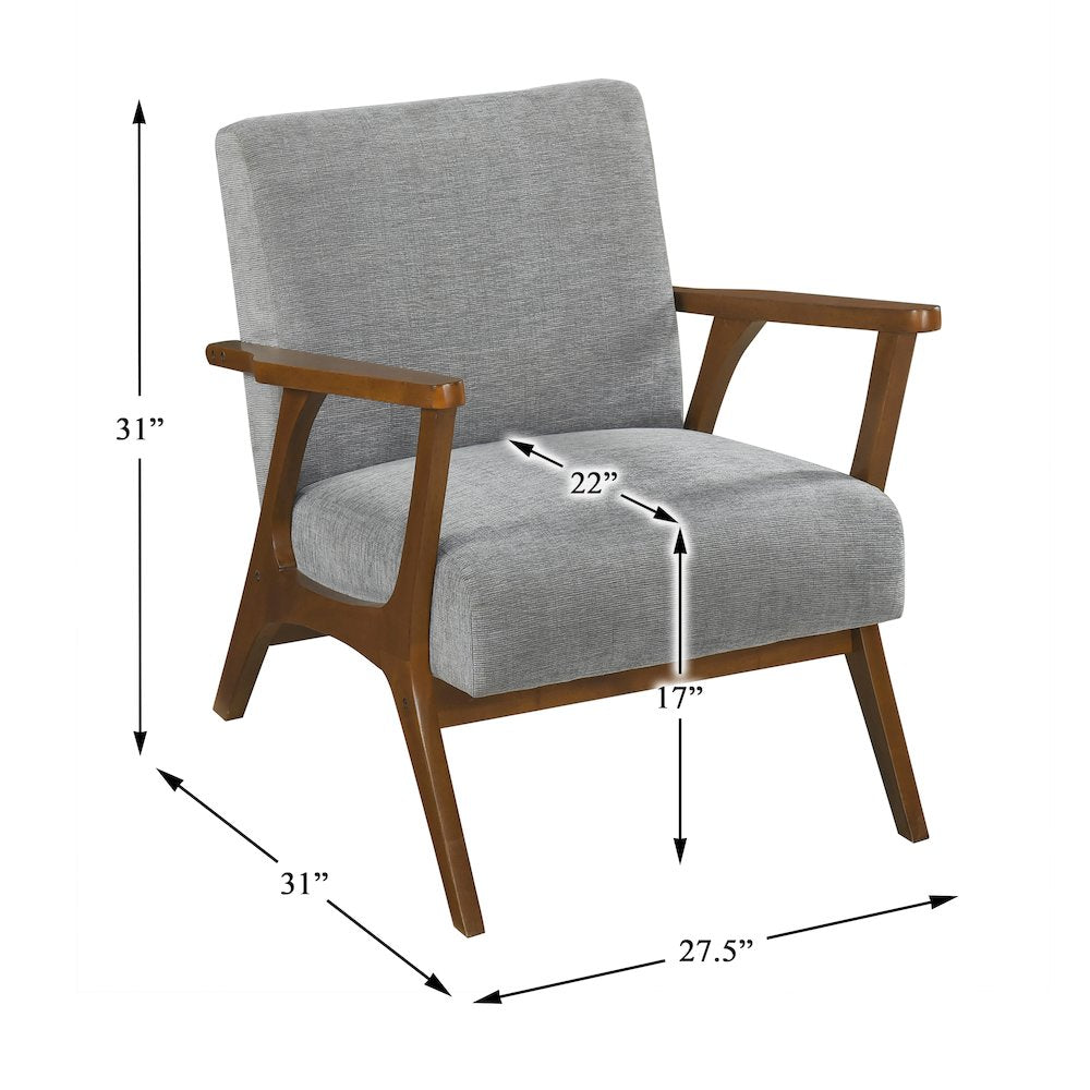 Arden Chenille Accent Chair in Gray