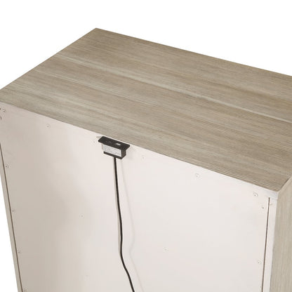 Mckewen Asian Hardwood Nightstand in Light Gray