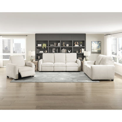 Vera Chenille Power Reclining Chair with USB Charging Ports in Beige