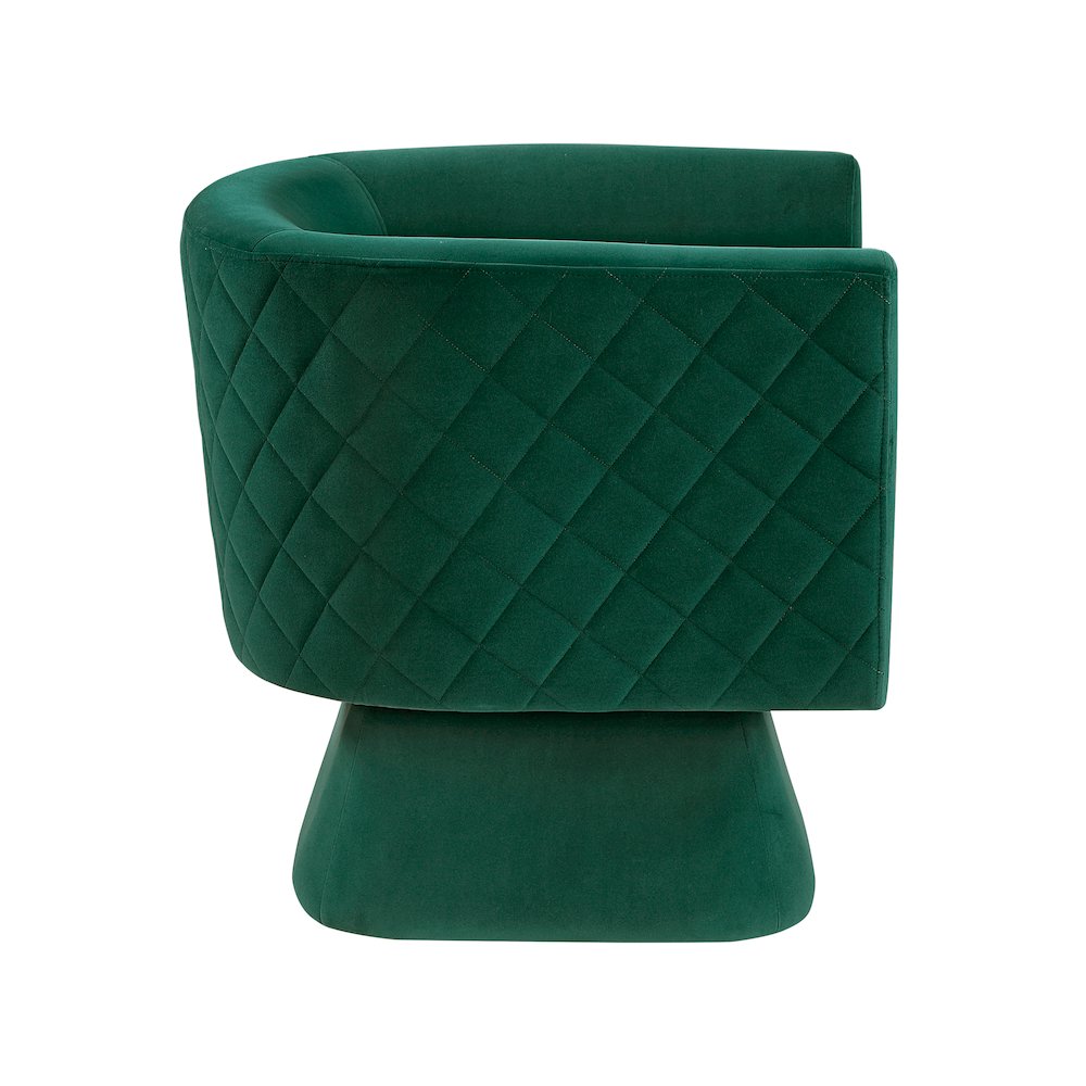 Candace Velvet Swivel Chair in Green