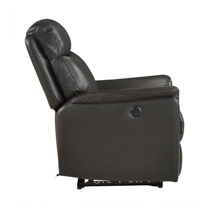Leif Leather Power Reclining Chair in Dark Brown