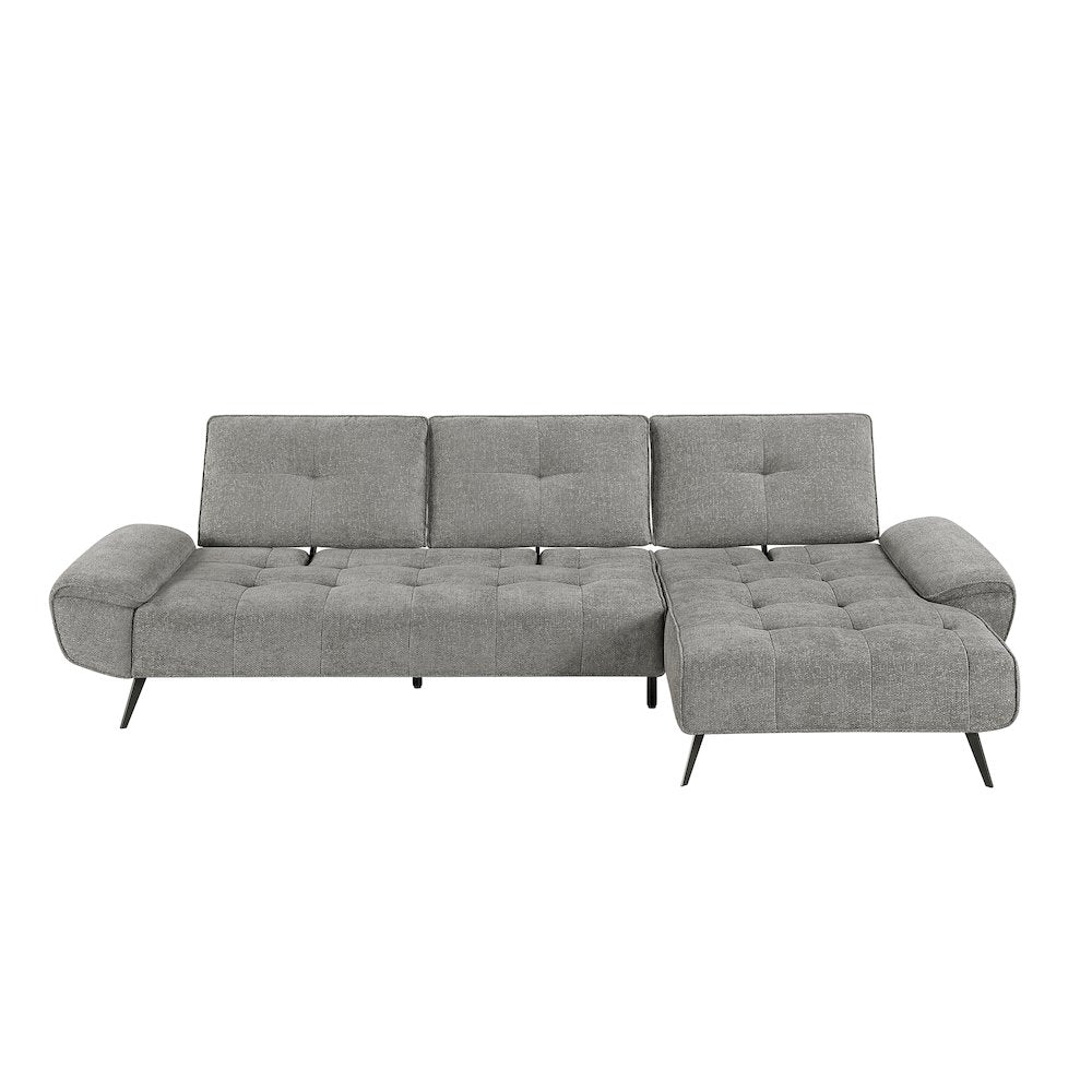 Dominic Chenille 2-Piece Sectional with Right Chaise in Dove Gray