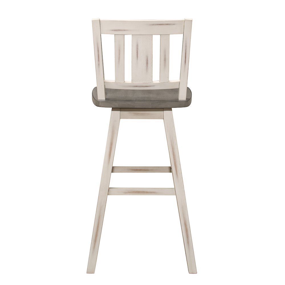 Amsonia Solid Wood Swivel Pub Height Chair, set of 2 in Gray and White