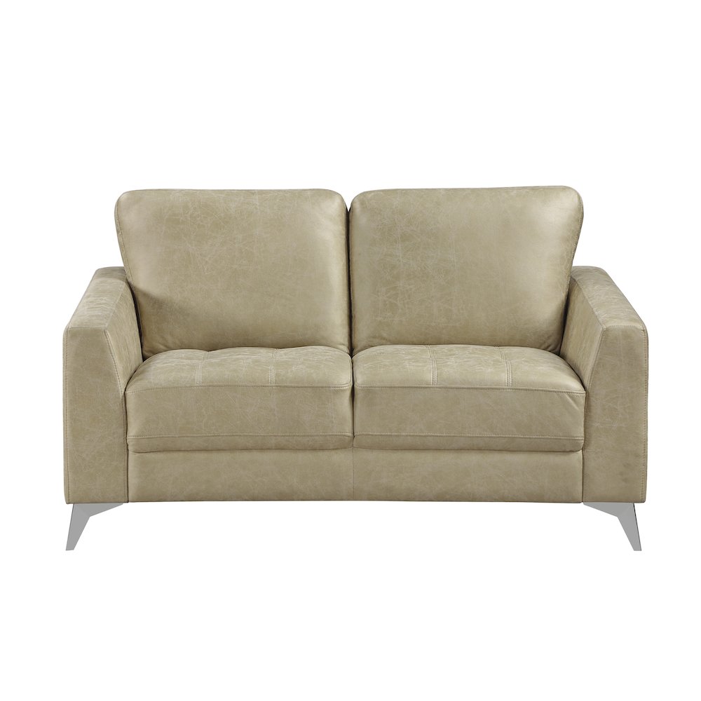 Cazon Microfiber Love Seat in Sand