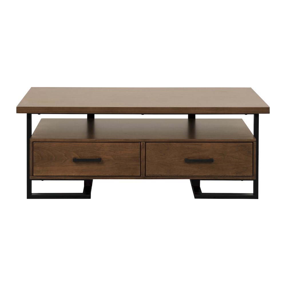 Sedley Asian Hardwood Cocktail Table w/ Two Functional Drawers in Walnut