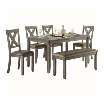 Holders Asian Hardwood 6-Piece Pack Dinette Set in Gray