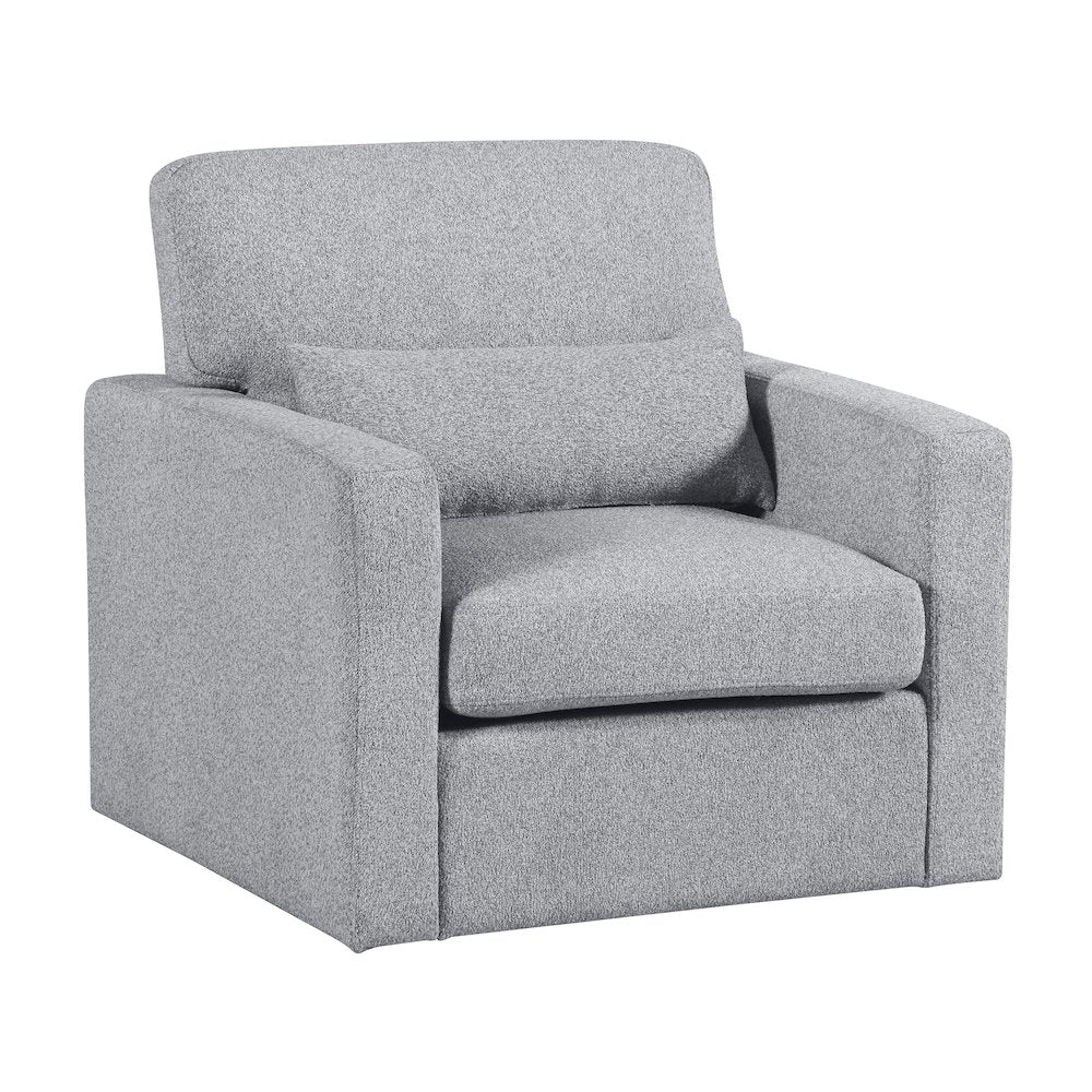 Pompano Boucle Swivel Chair in Gray