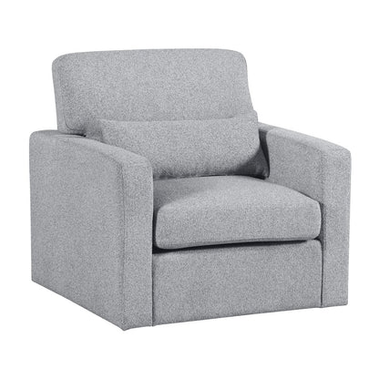 Pompano Boucle Swivel Chair in Gray