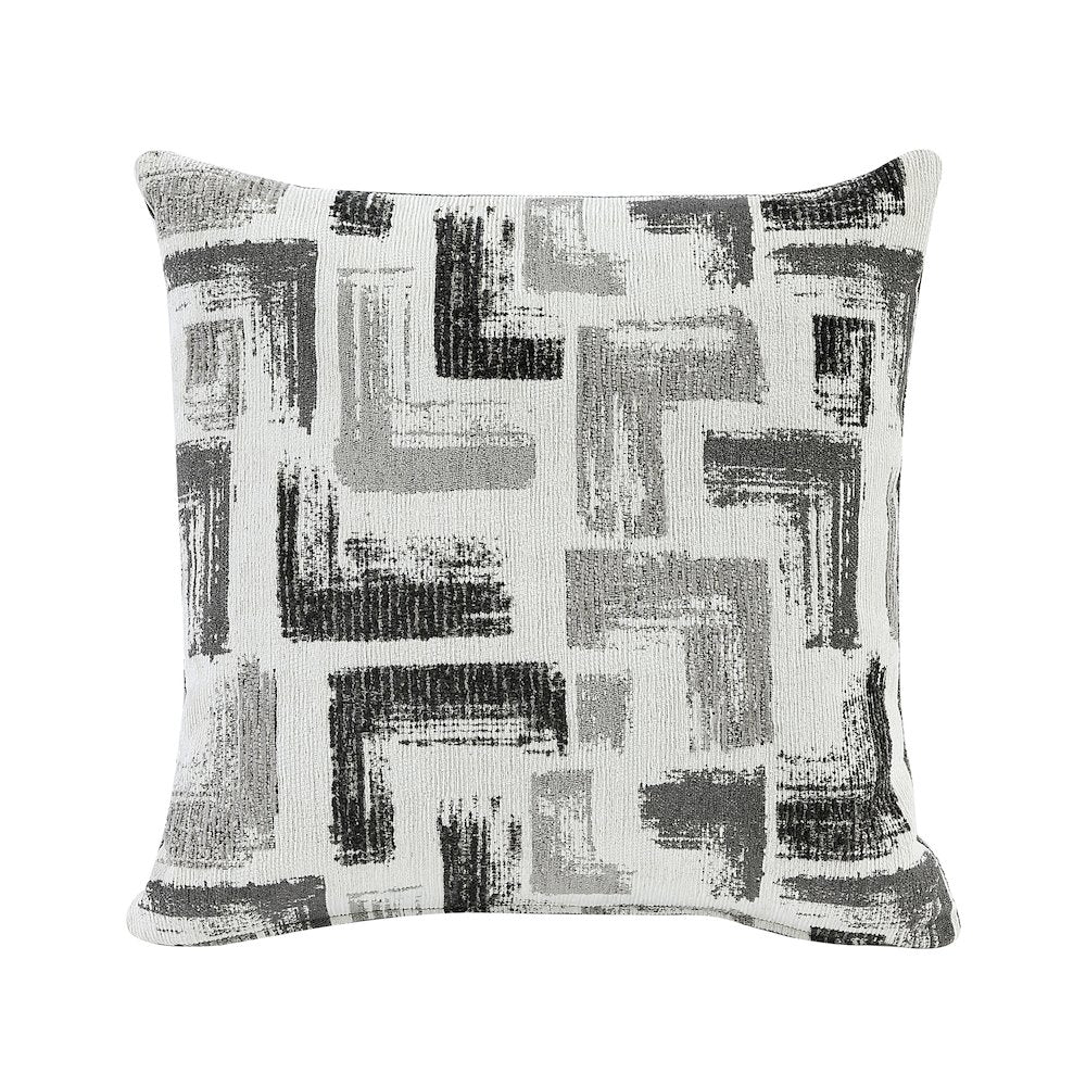 Isabel Chenille 2pc Set: Sofa, Loveseat in Dark Gray