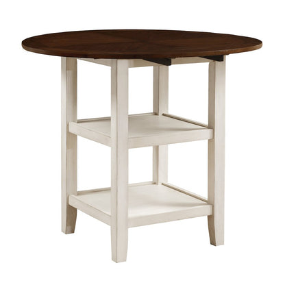 Kiwi Wood Counter Height Table in White Wash and Dark Cherry Finish