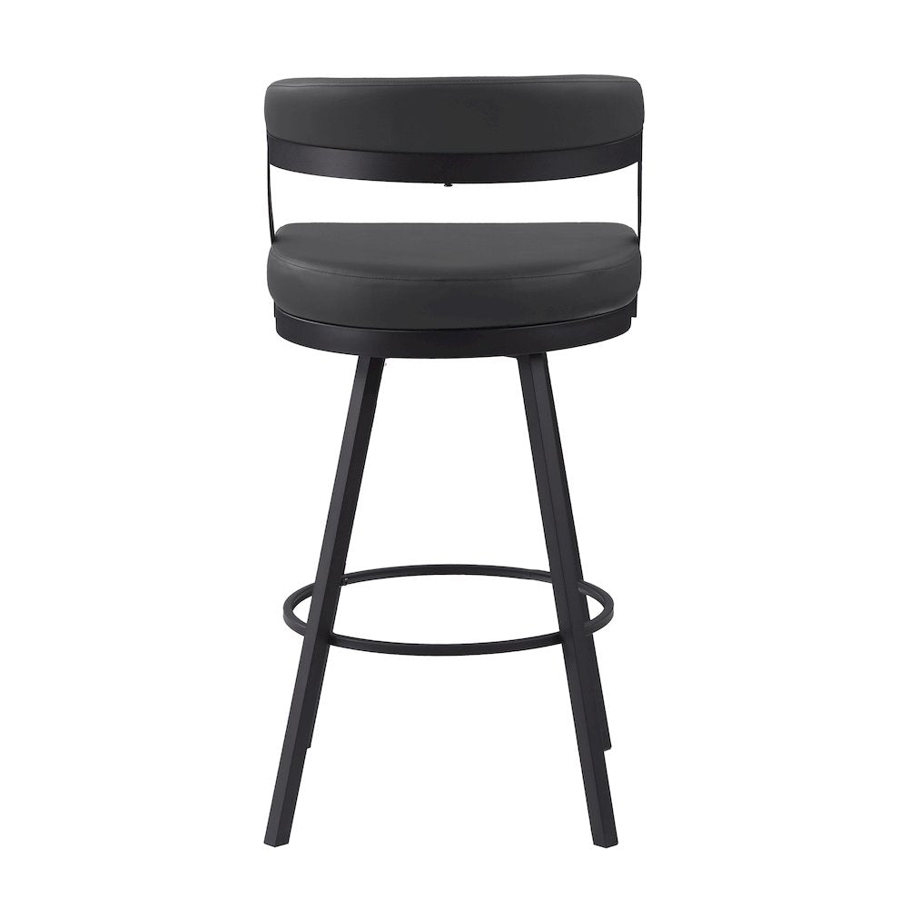 Crowley Faux leather Swivel Pub Height Chair in Black