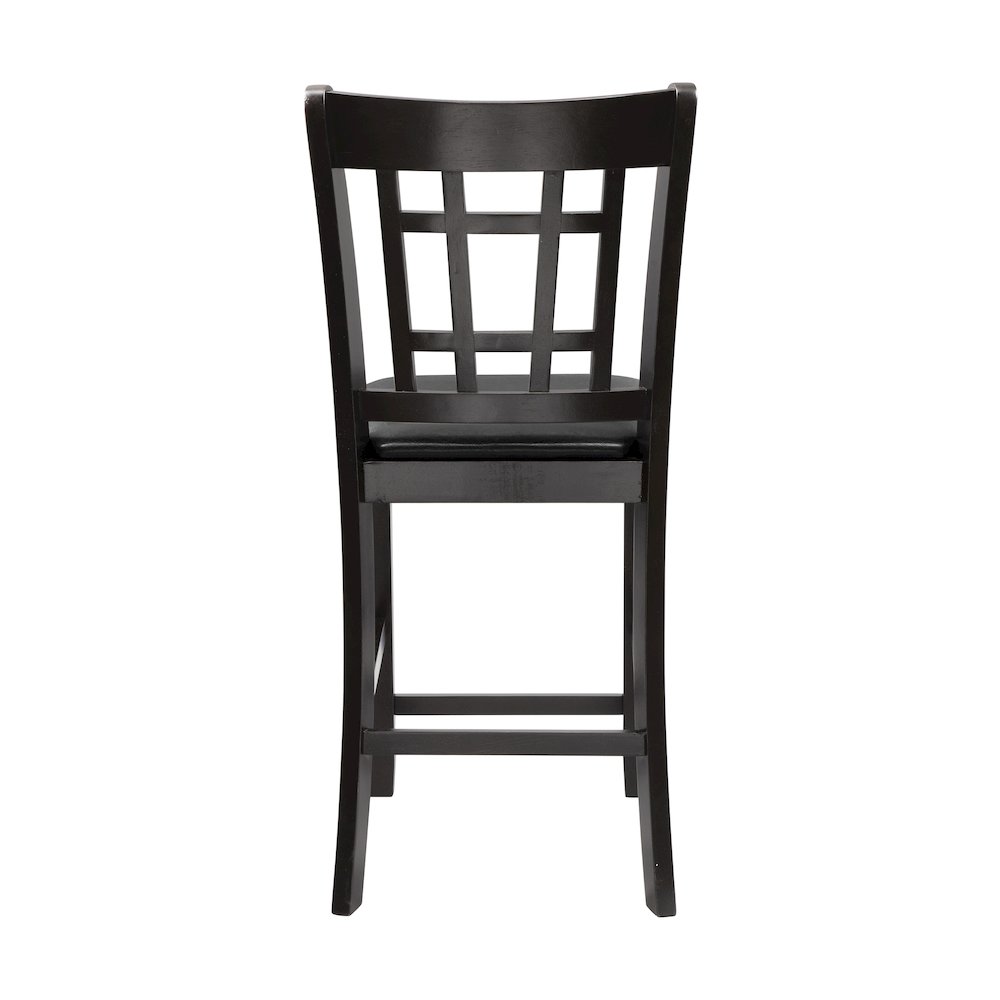 Junipero Faux leather Counter Height Dining Chair, set of 2 in Black