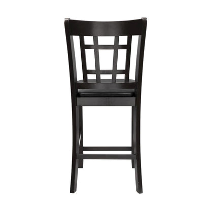 Junipero Faux leather Counter Height Dining Chair, set of 2 in Black