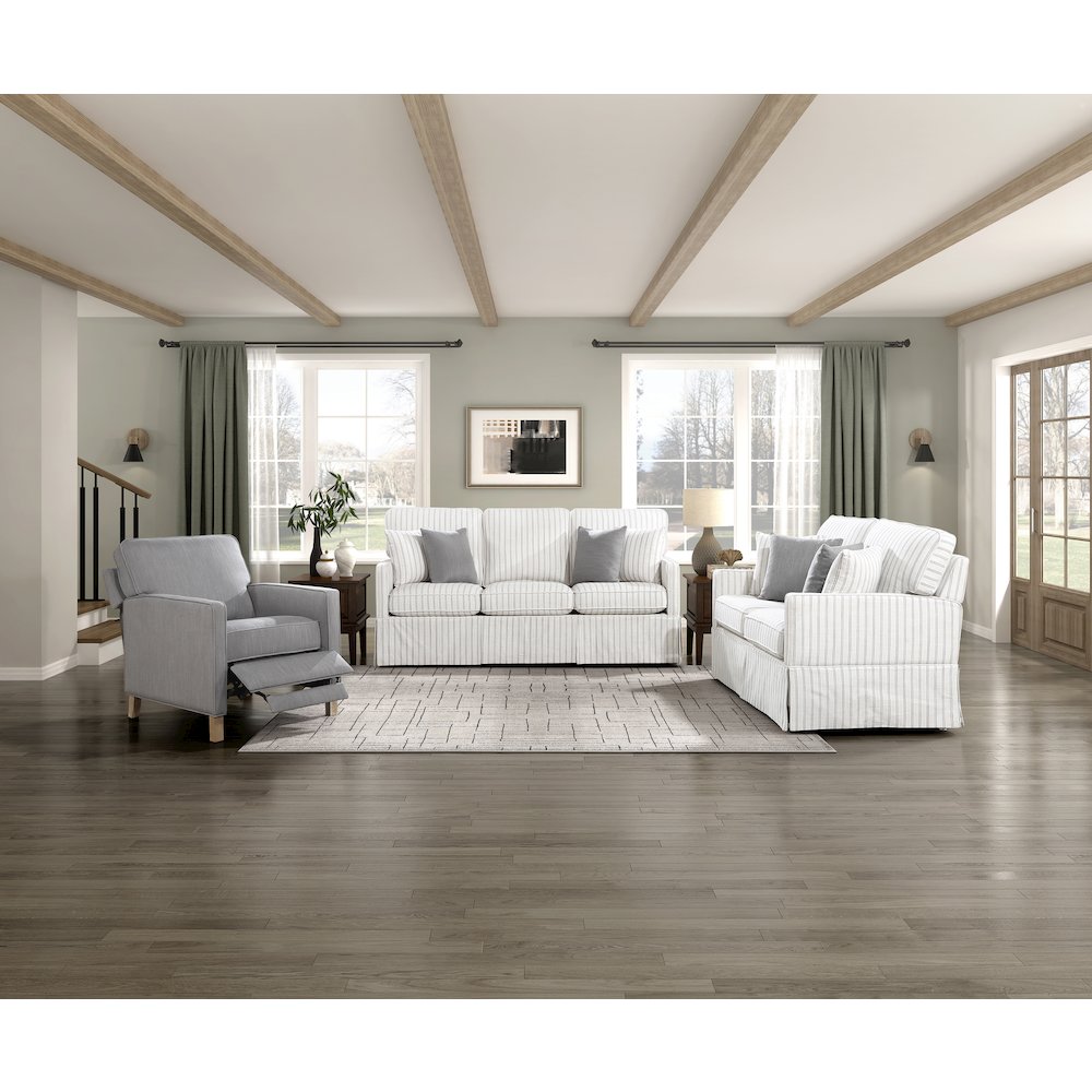 Hampstead Textured Push Back Reclining Chair in Gray