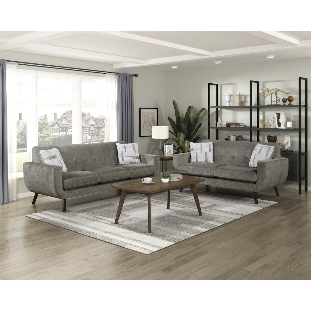Janne Microfiber Sofa in Brown