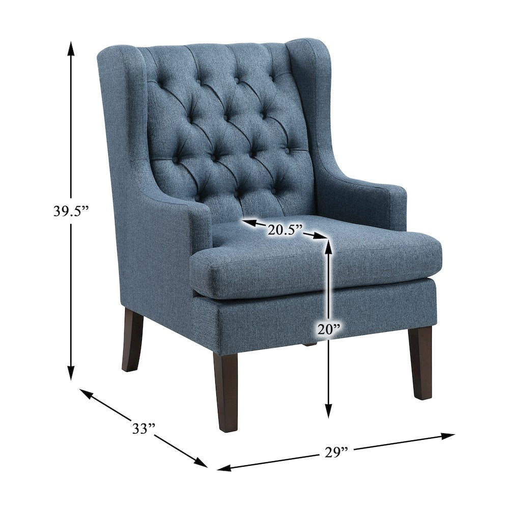Quent Textured Accent Chair in Blue