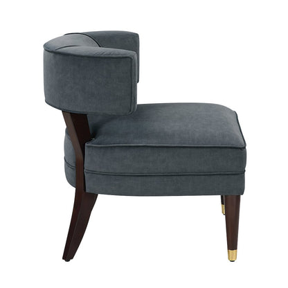 Wilson Velvet Accent Chair in Dark Gray