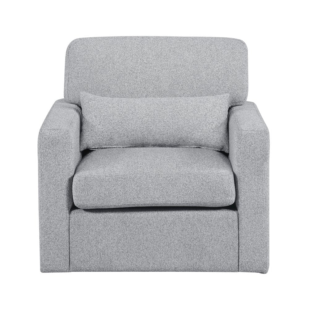 Pompano Boucle Swivel Chair in Gray