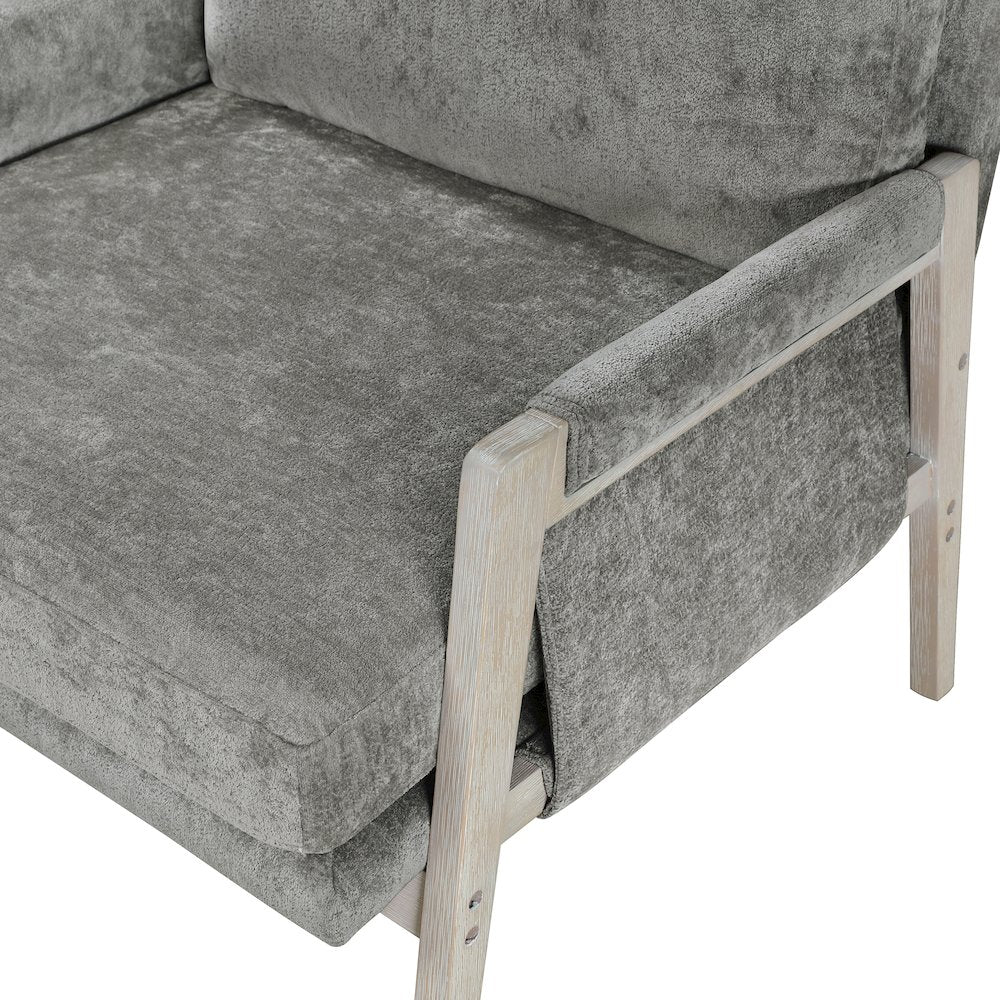 Umar Chenille Accent Chair in Brownish Gray