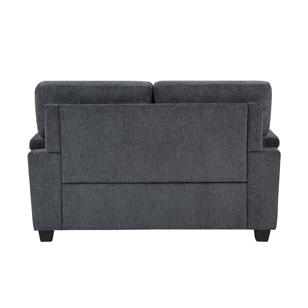 Chelsea Chenille 2pc Set: Sofa, Loveseat in Dark Gray