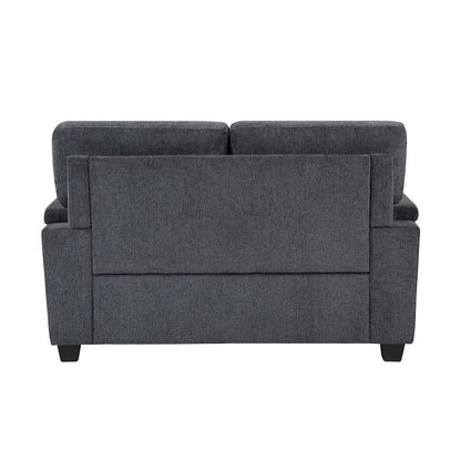 Chelsea Chenille 2pc Set: Sofa, Loveseat in Dark Gray