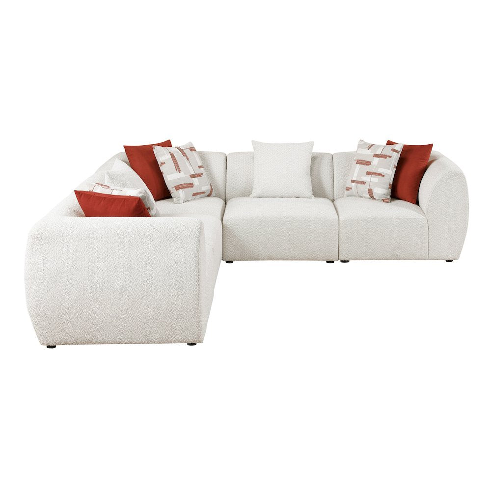 Franz Chenille 5-Piece Modular Sectional in Beige