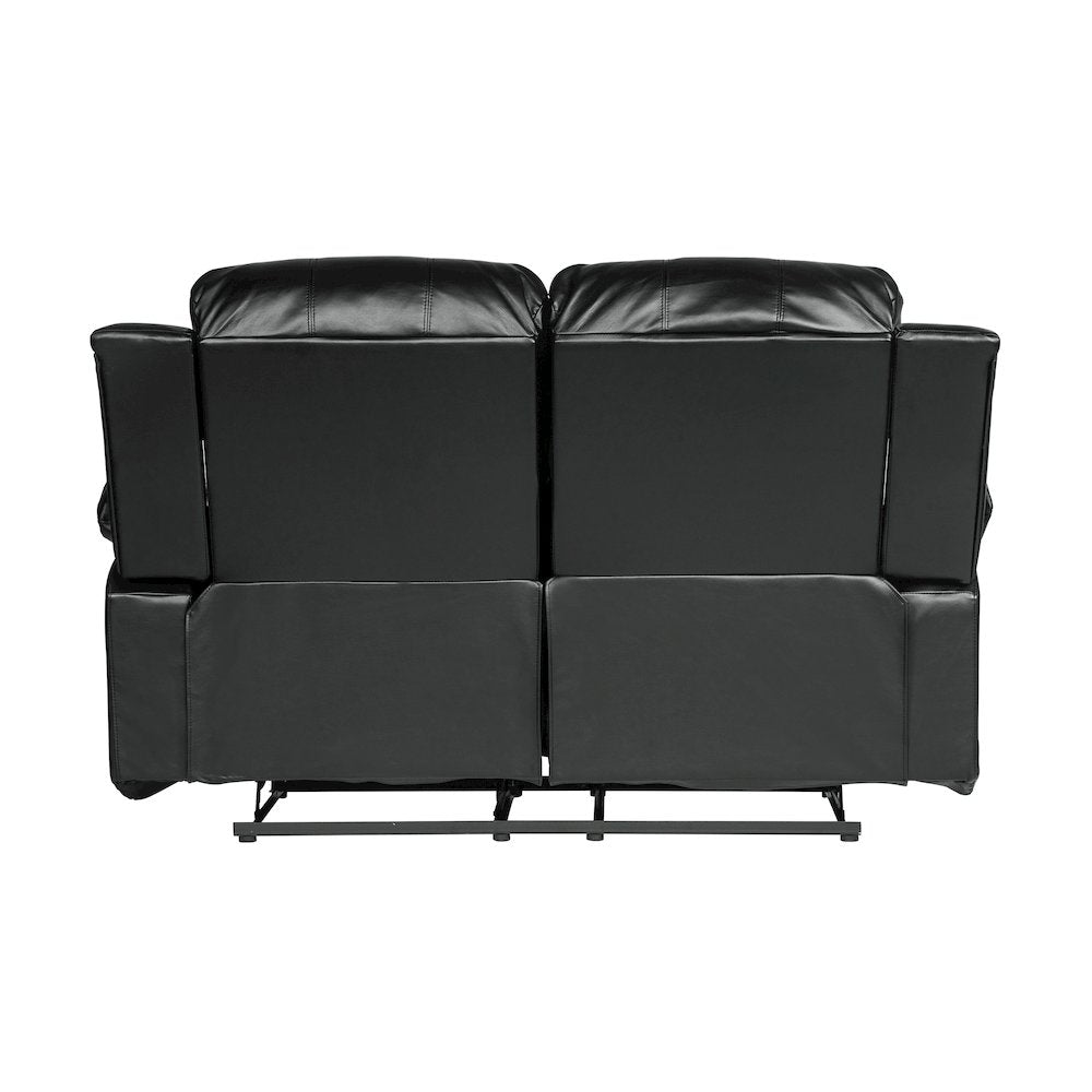 Cranley Microfiber Double Reclining Loveseat in Brown