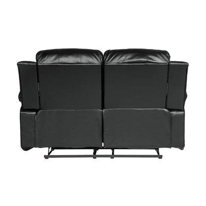 Cranley Microfiber Double Reclining Loveseat in Brown