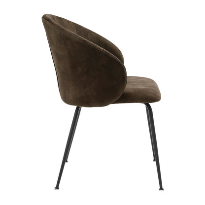 Cosimo Velvet Dining Room Side Chair, set of 2 in Brown