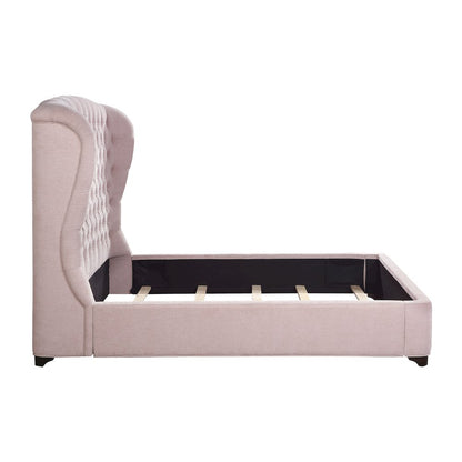 Cameo Chenille California King Upholstery Bed in Pink