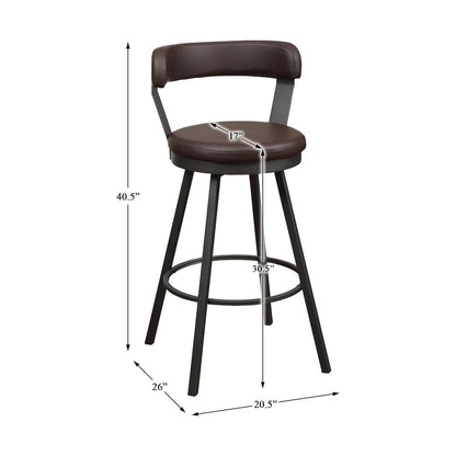 Appert Metal Swivel Pub Height Chair,  set of 2 in Brown